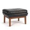 Spacious model leather vintage Danish pouf / hocker