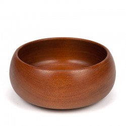 Danish vintage serving bowl in teak round model