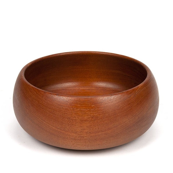 Danish vintage serving bowl in teak round model
