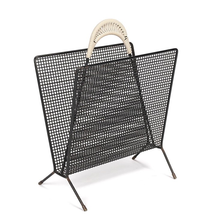 Perforated Metal Vintage Magazine Rack