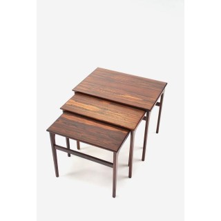 Set of 3 nesttables in rosewood - Retro Studio