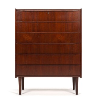 Large model vintage Danish chest of drawers with 6 drawers