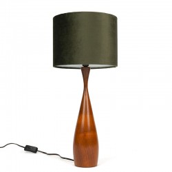 Deense stijlvolle teakhouten vintage tafellamp