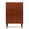 Teak vintage Danish 6 drawer chest of drawers