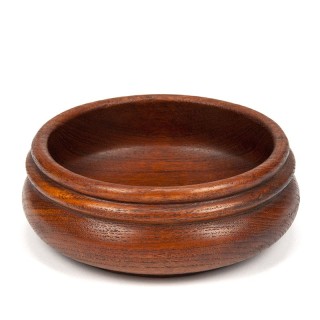 Small vintage serving dish in teak with rib