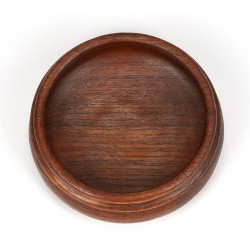 Small vintage serving dish in teak with rib