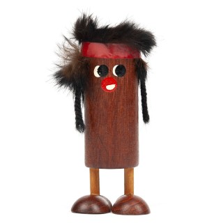 Vintage figure of an Indian in teak