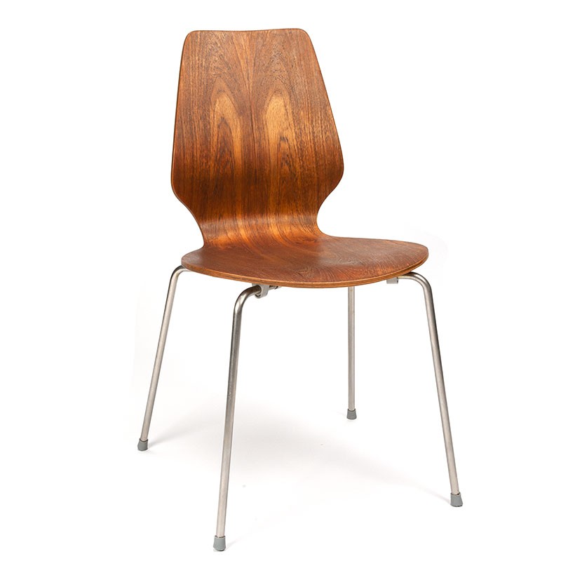 Danish vintage plywood school chair in teak