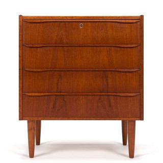Mid-Century vintage Deense ladekast met 4 lades
