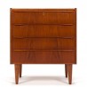 Mid-Century vintage Deense ladekast met 4 lades