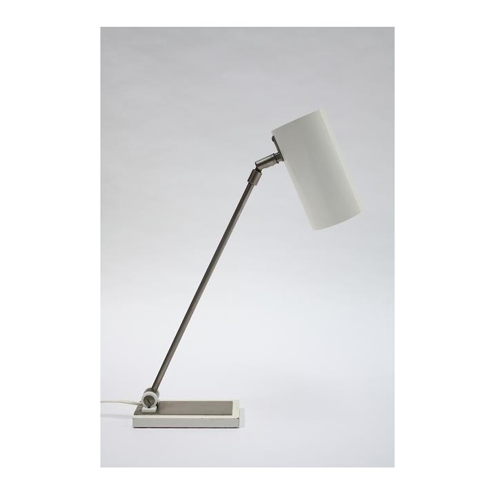 White modernistic tablel lamp from the 1960's - Retro Studio