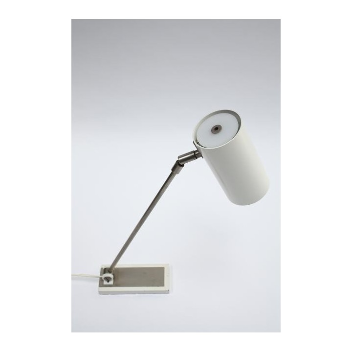 White modernistic tablel lamp from the 1960's - Retro Studio