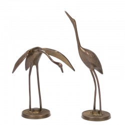 Set of 2 vintage brass cranes