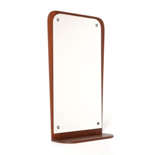 Teak vintage mirror by Jansen Spejle with shelf