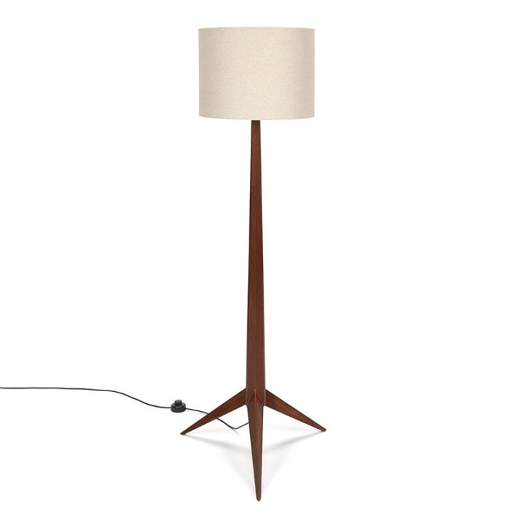 Mid-Century Vintage Pine Wood Floor Lamp