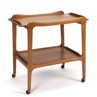 Mid-Century vintage teakhouten theewagen