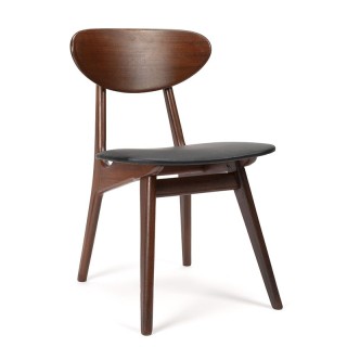 Dark teak vintage dining table chair