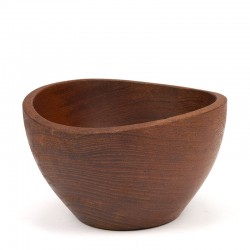 Organically designed vintage teak bowl