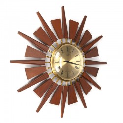 Teak vintage sun shape clock by Anstey Wilson