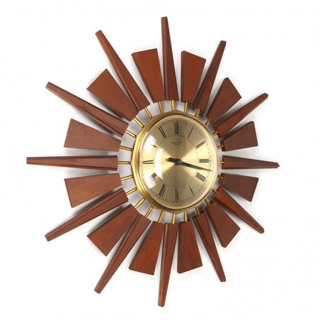 Teak vintage sun shape clock by Anstey Wilson
