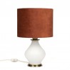 Vintage table lamp with opaline glass base and brass details