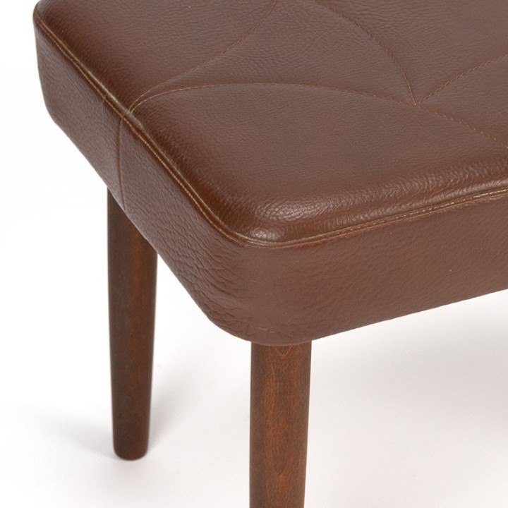 Vintage Danish ottoman in brown leatherette