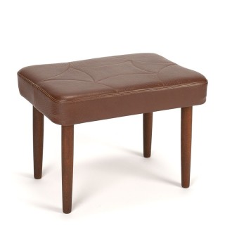 Vintage Danish ottoman in brown leatherette