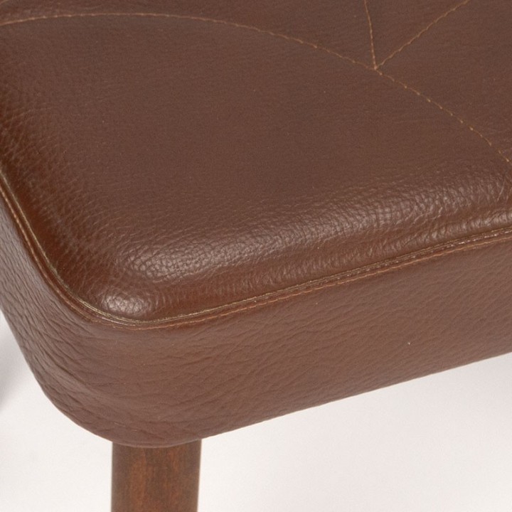 Vintage Danish ottoman in brown leatherette