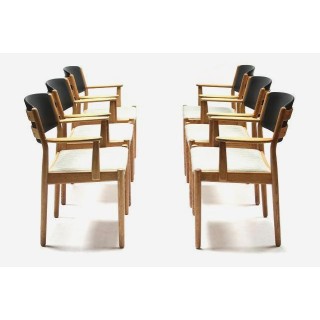 Set van 6 stoelen in eiken van Poul Volther - Retro Studio