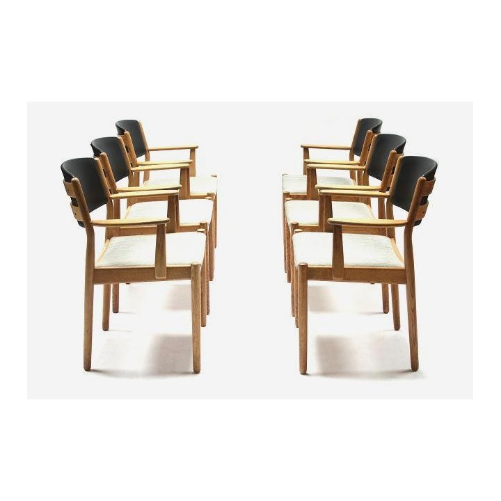 Set van 6 stoelen in eiken van Poul Volther - Retro Studio