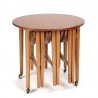 Round vintage nesting tables design Poul Hundevad