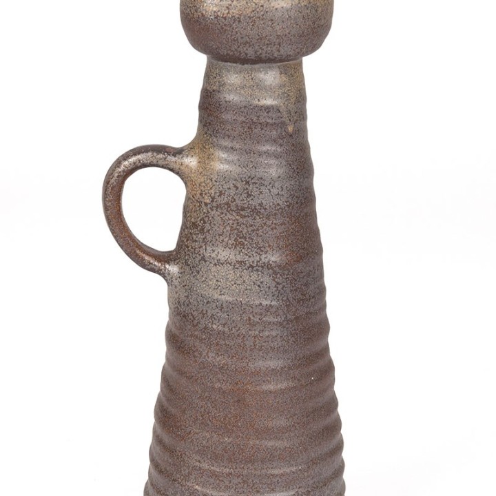 Earthenware high vintage vase with yellow inside