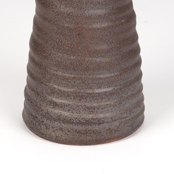 Earthenware high vintage vase with yellow inside