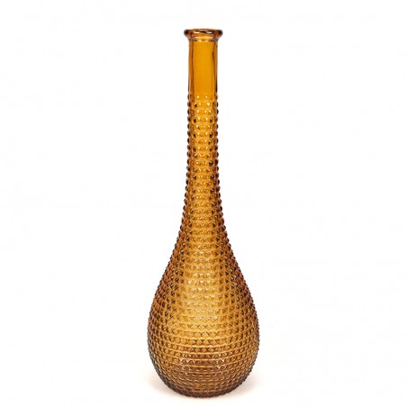Italian vintage glass carafe / vase ocher yellow