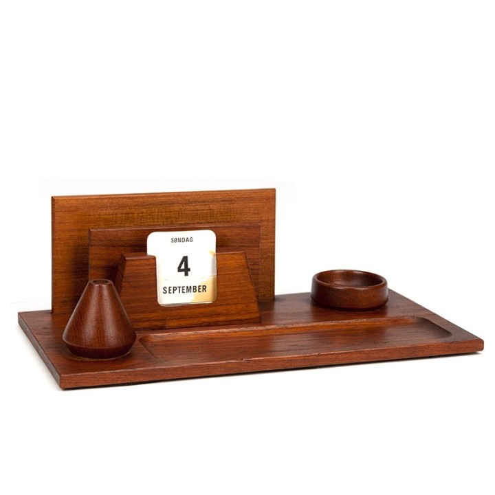 Danish vintage desk organizer in teak wood