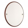Small model round Danish mirror with teak edge