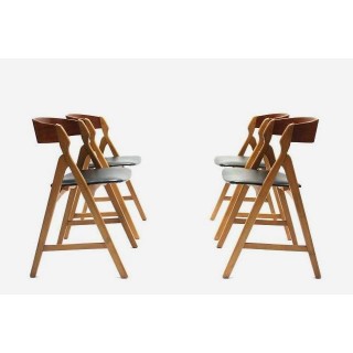 Set van vier Deense stoelen H. Kjaernulf - Retro Studio
