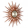 Vintage sun shaped wall clock in teak