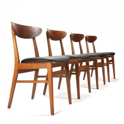 Deense Farstrup model 210 vintage set van 4 stoelen