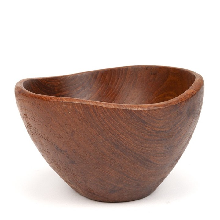 Vintage bowl in teak with organic shape