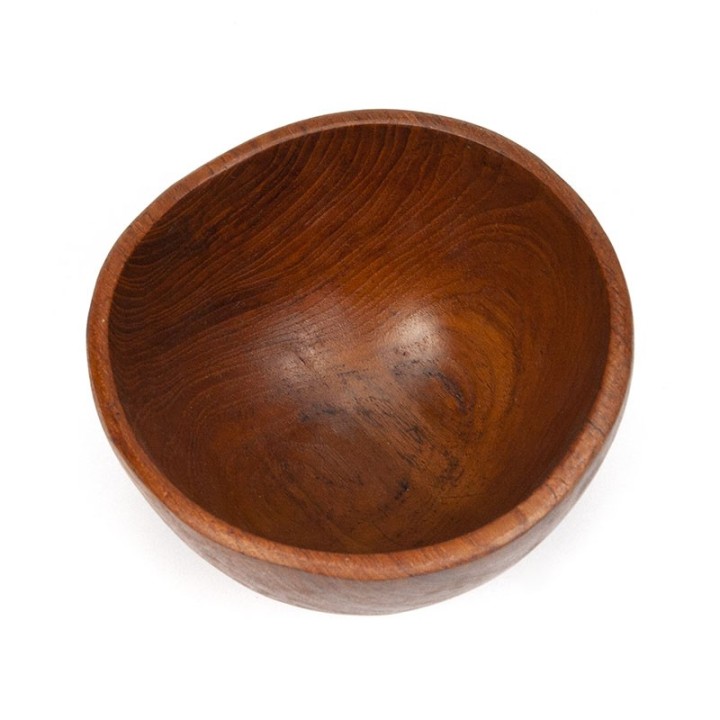 Vintage bowl in teak with organic shape