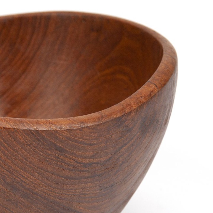 Vintage bowl in teak with organic shape