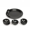 Plateel set vintage in black with mini serving dishes