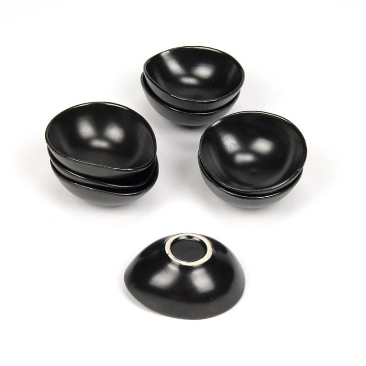 Plateel set vintage in black with mini serving dishes