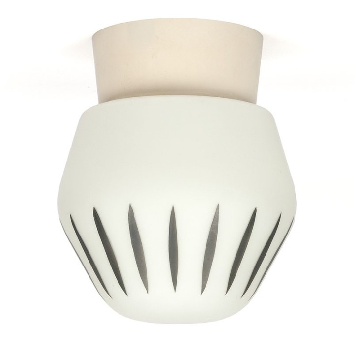 Fifties vintage ceiling lamp milk glass