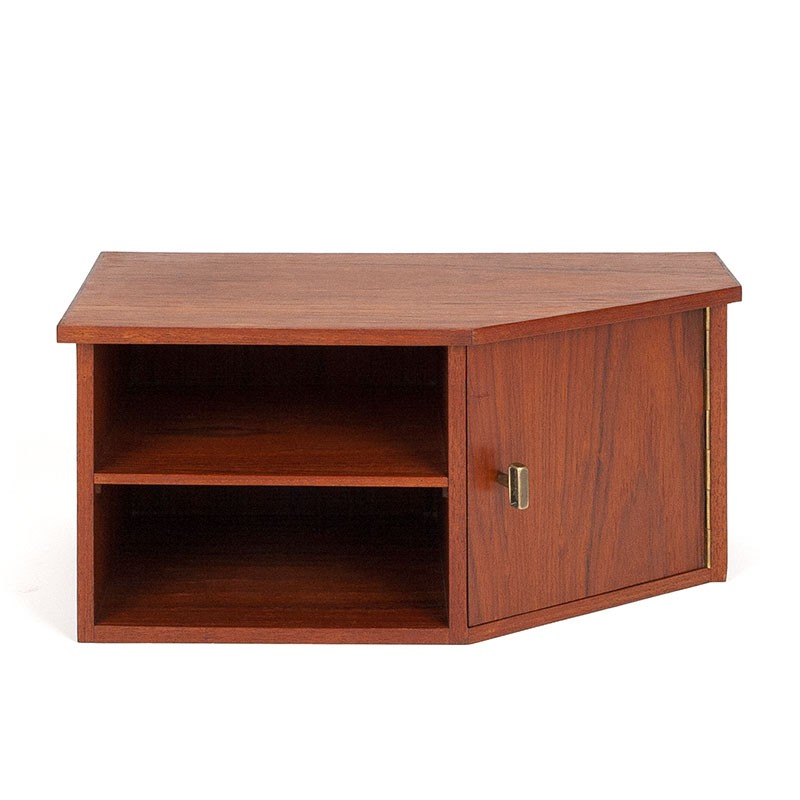 Teak small model wall cabinet with oblique design