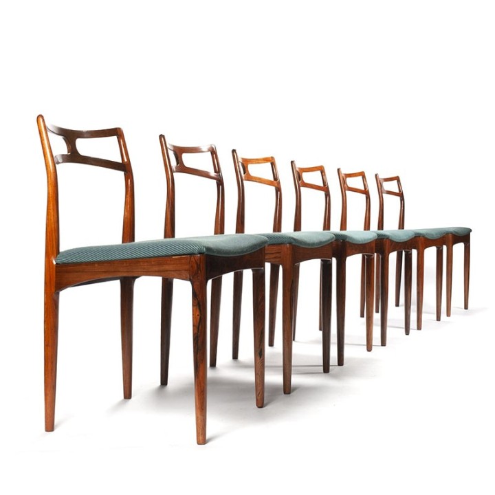 Set van 6 vintage palissander model 94 stoelen ontwerp Johannes