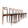 Set of 6 vintage rosewood model 94 chairs design Johannes