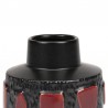 Abstract earthenware vintage vase in black and burgundy