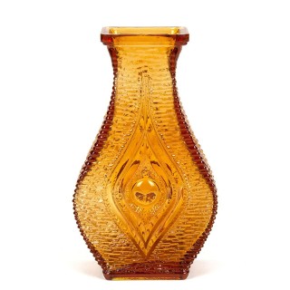 Amber colored vintage glass vase